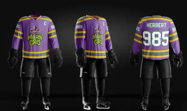 Adult Mardi Gras Hockey Jersey