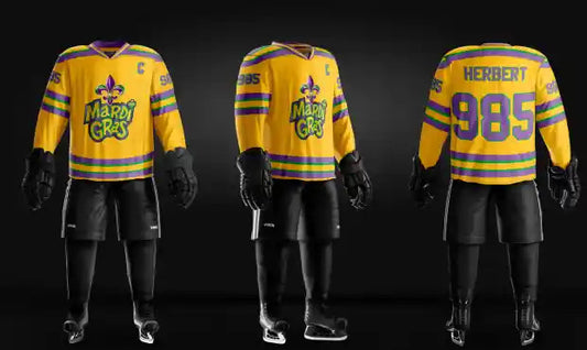 Adult Mardi Gras Hockey Jersey